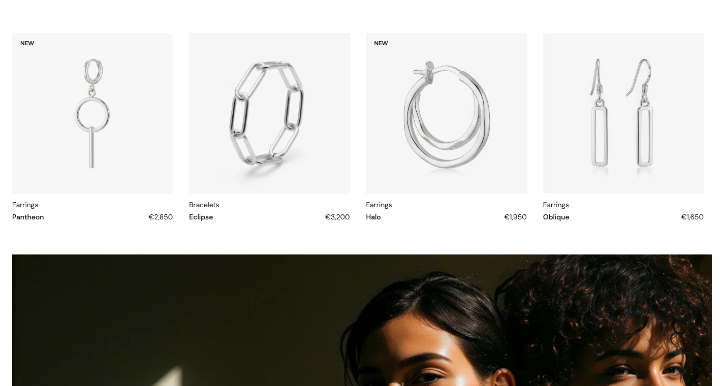 Browser crop showing LINEA product cards and jewelry photography